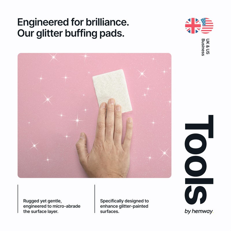 Hemway 2 x White Paint Buffing Pads - for use with Hemway Glitter Paint Additives - Unleashes Thousands More Glitter Crystals - Image 4